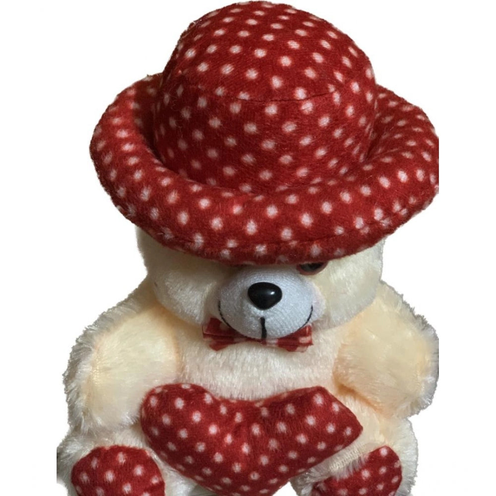 Generic Cap Teddy Bear with Heart (Cream)