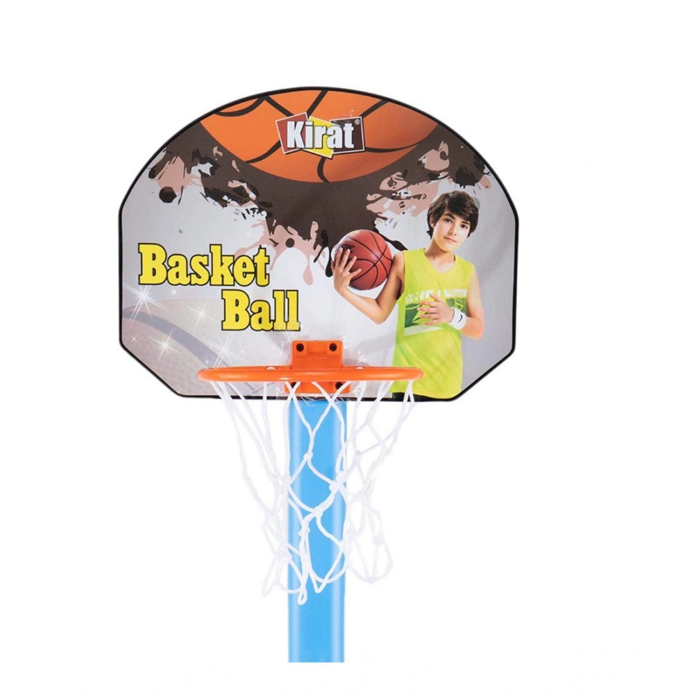 Generic Plastic Basketball For Kids 2 In1 Set With Adjustable Stand (Multicolor)