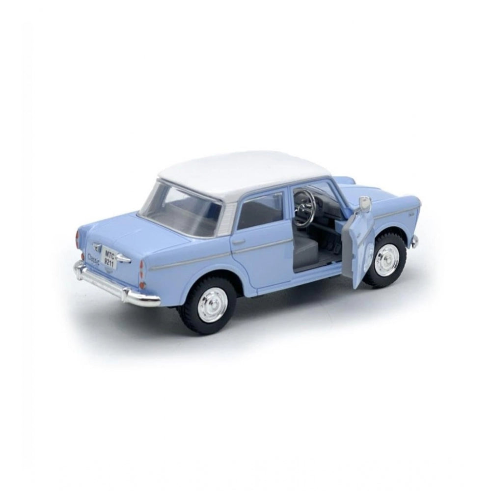 Generic Plastic Old Model Fiat Openable Doors Pull Back Action Collectible Car (Sky blue)