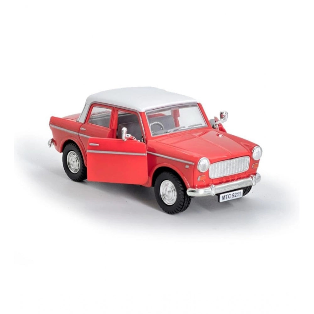 Generic Plastic Toy Model Fiat Openable Doors Pull Back Action Collectible Car (Red)