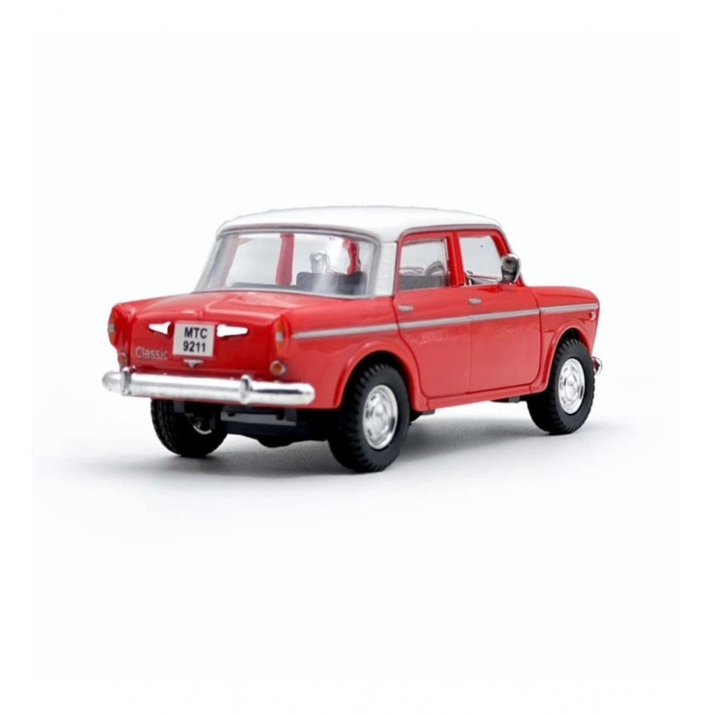 Generic Plastic Toy Model Fiat Openable Doors Pull Back Action Collectible Car (Red)