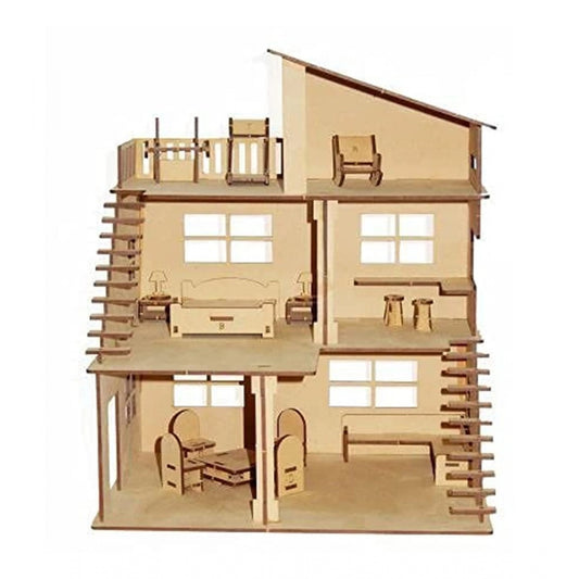 Generic Wooden Dollhouse For Furniture Made By (Wood Color)