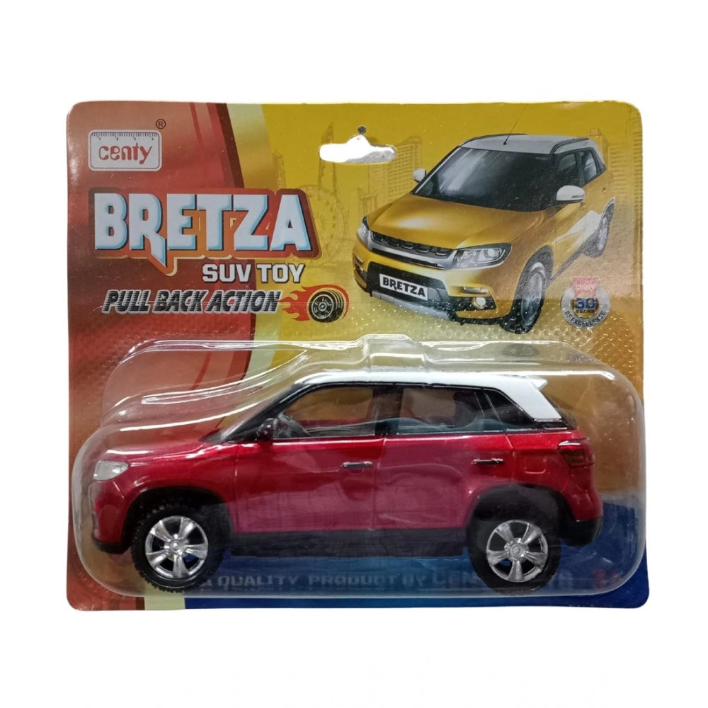 Generic Plastic Brezza Red  White Suv Car For Kids (Red)