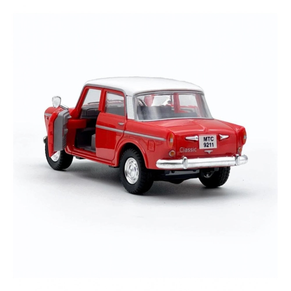 Generic Plastic Toy Model Fiat Openable Doors Pull Back Action Collectible Car (Red)