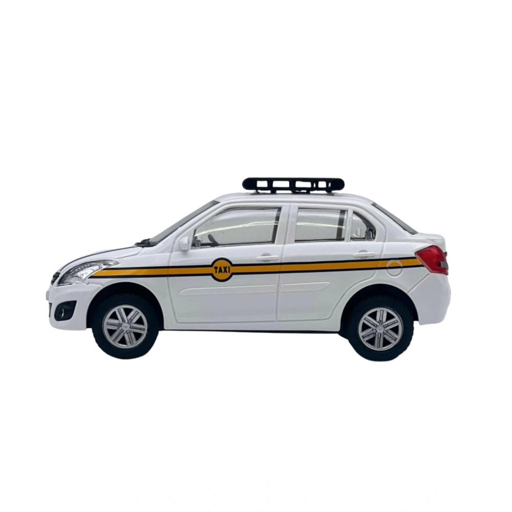 Generic Plastic Ola Uber Swift Taxi Model Car Openable Doors Pull Back Action Collectible Car For Kids (White)