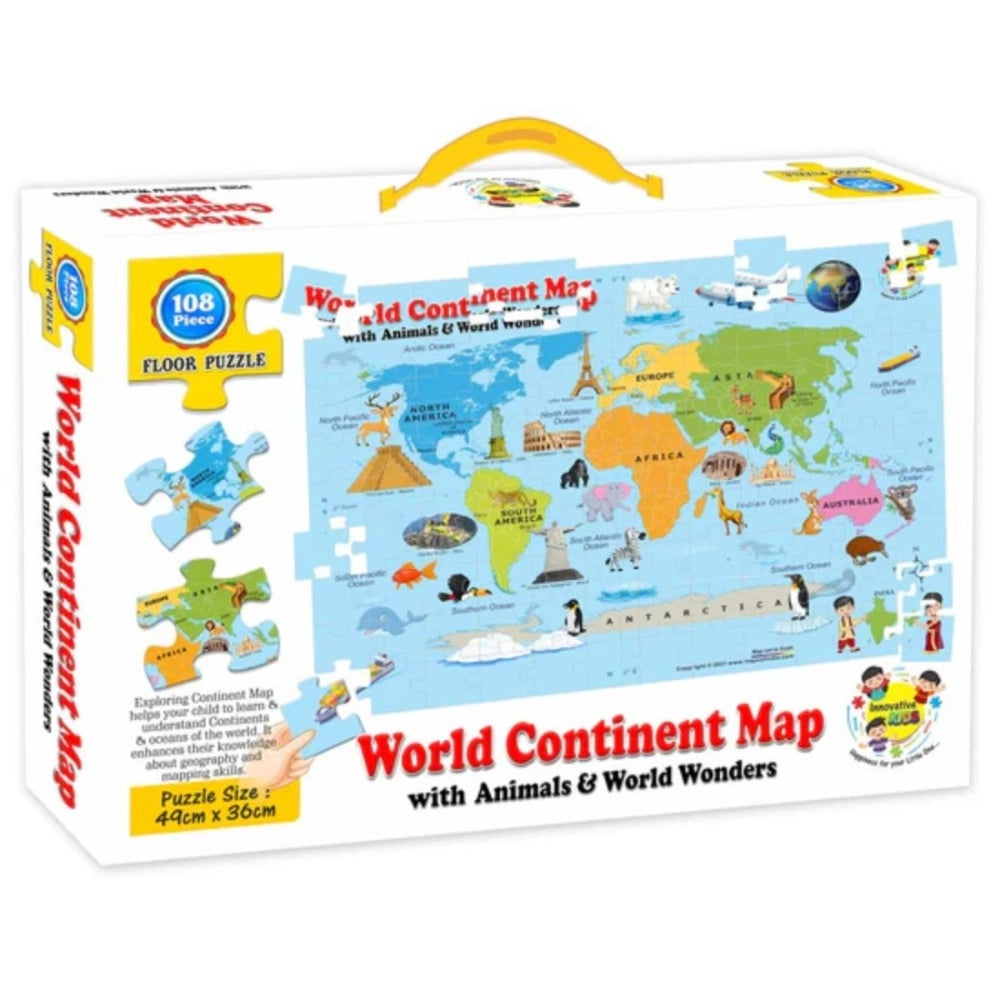 World Continent Map | Cardboard | Educational Toys | 3+ Years