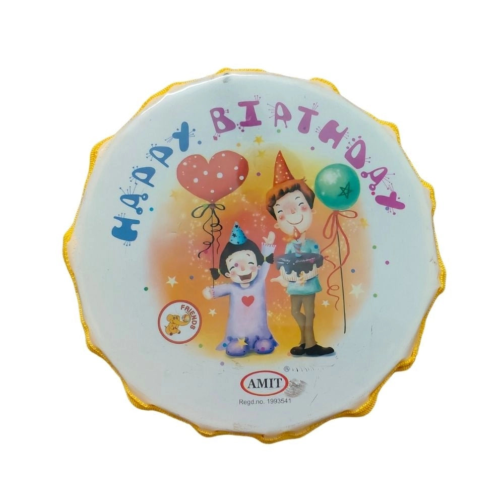 Happy BirthDay Theme Printed Musical Dhol | Plastic Toys| 6+ Months