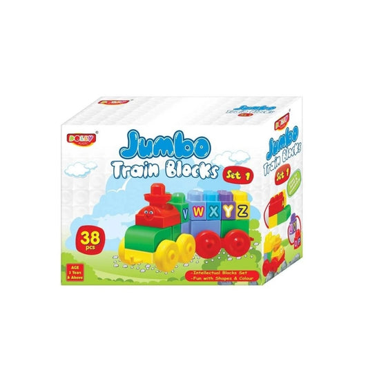 38_Pcs Set Jumbo Train Blocks | ‎Plastic | Educational Toys | 3+ Years