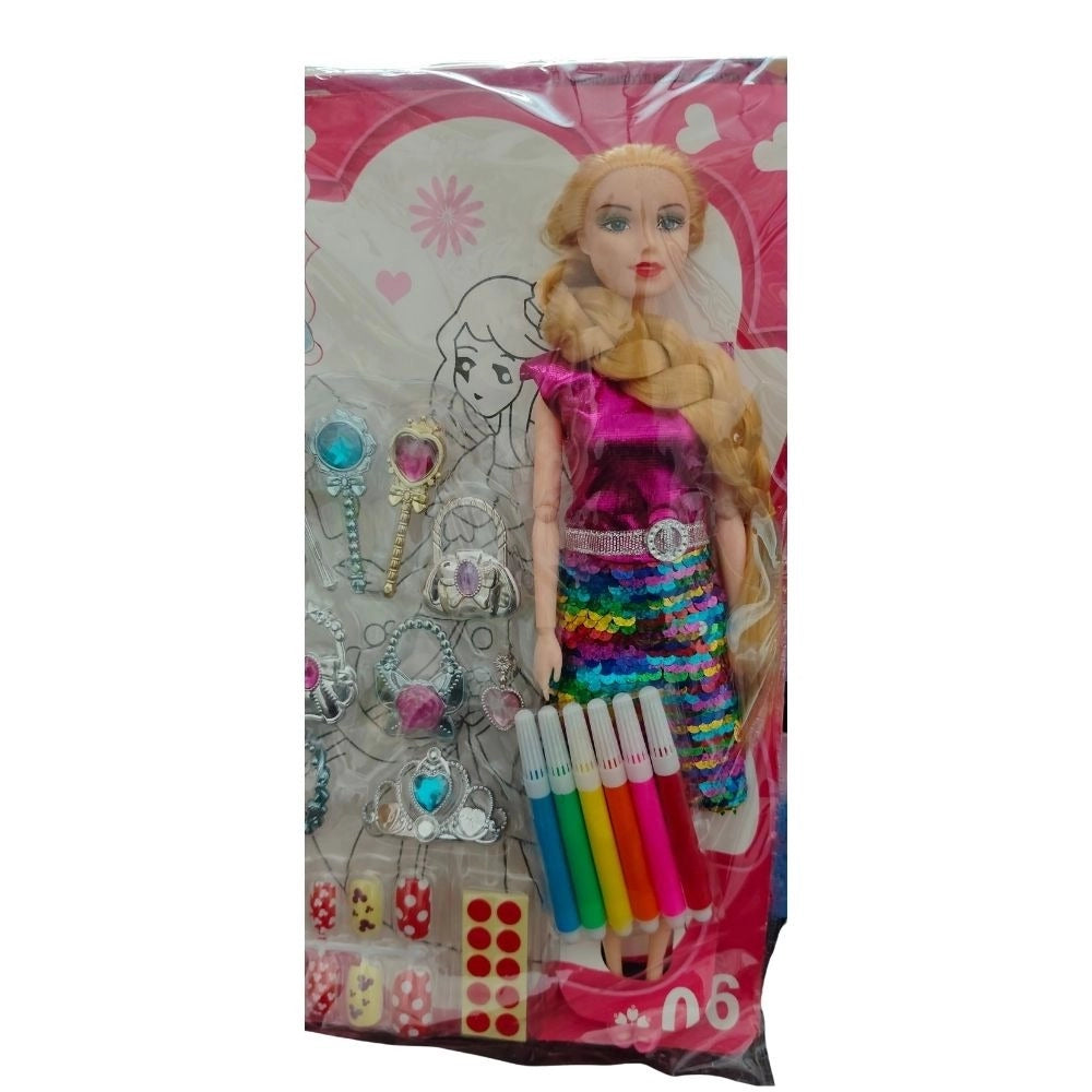 Barbie Doll With Jewellery Set |   Rubber  |   Toys| 1+ Years