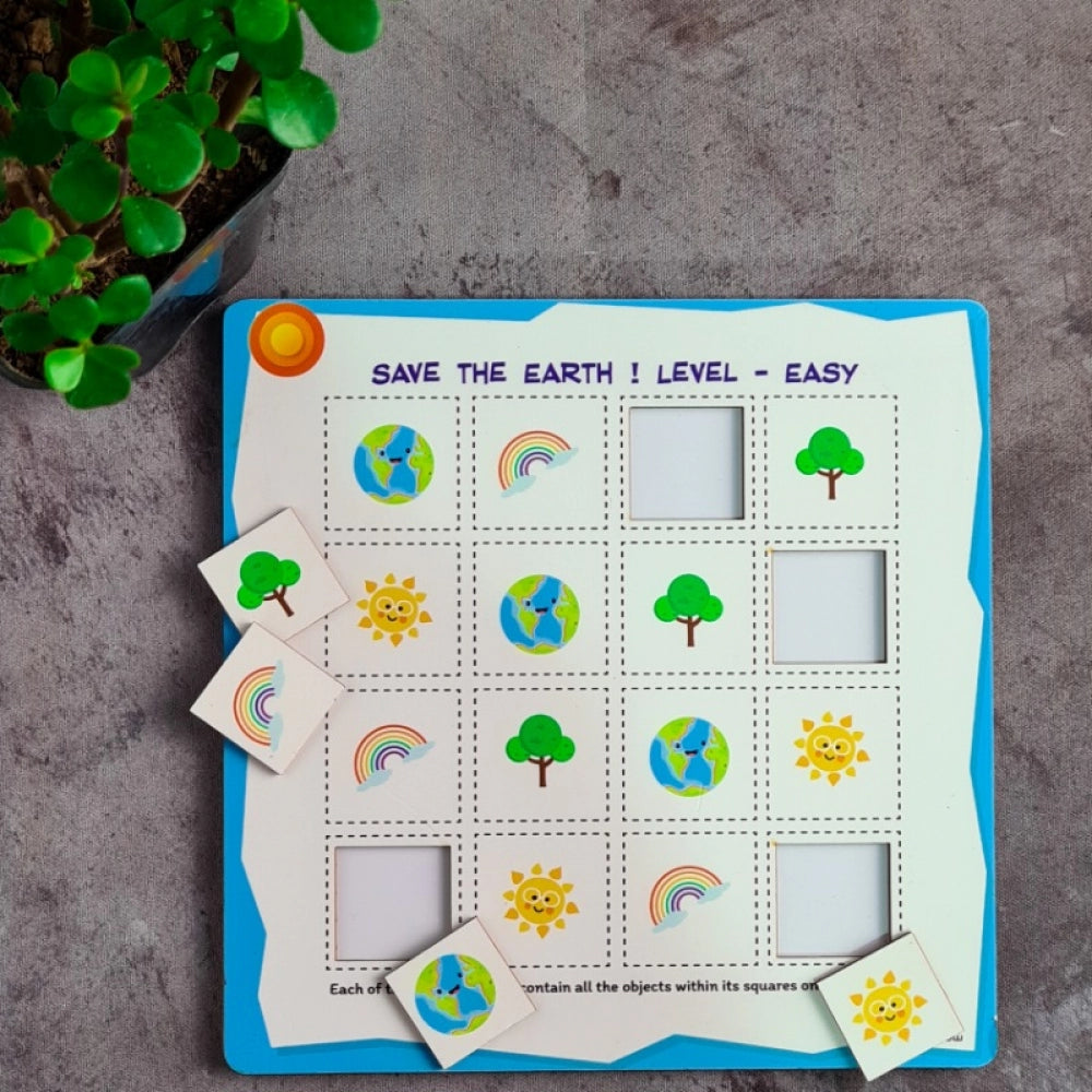 Generic Save the earth - Easy Wooden Puzzle Game Toys (MultiColor)