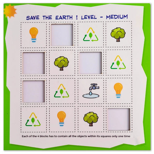 Generic Save the earth - Medium Wooden Puzzle Game Toys (MultiColor)