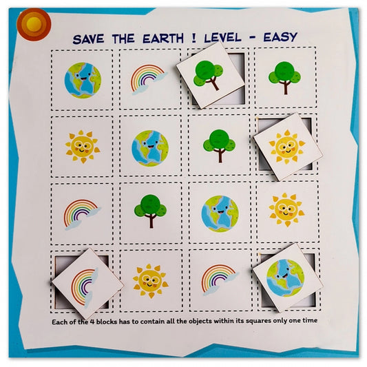 Generic Save the earth - Easy Wooden Puzzle Game Toys (MultiColor)